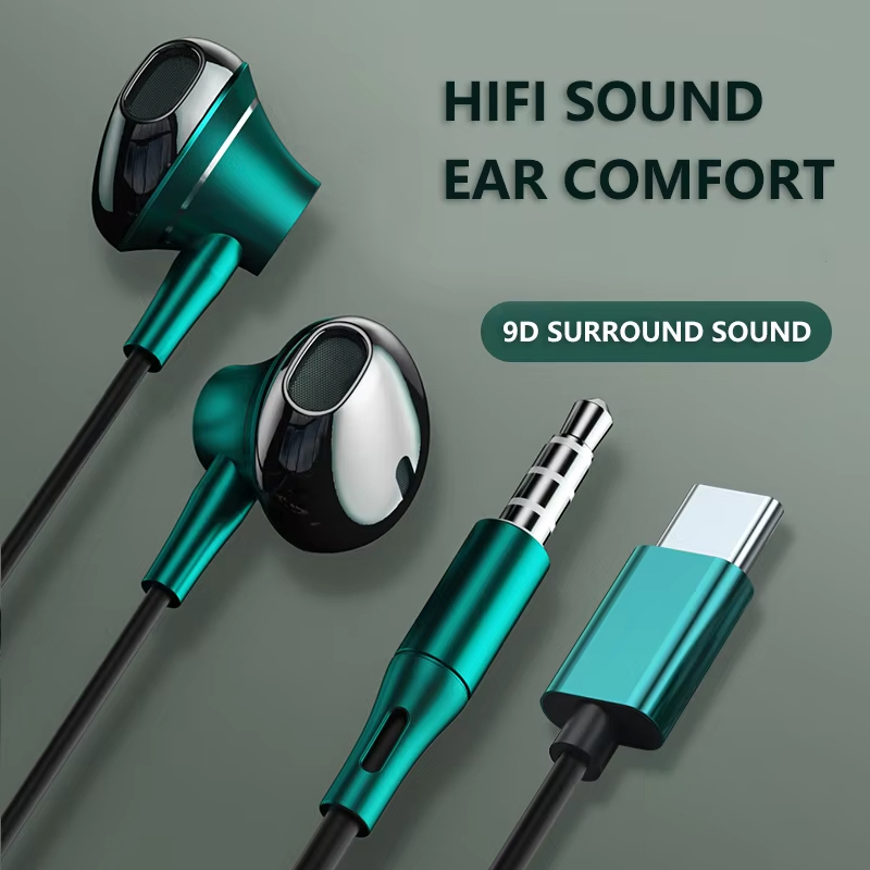 9D باس ستيريو نوع C وسماعات 3. - مراجعة Audiophile Headphone Wired وسعره